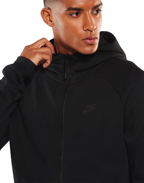 Zwart Nike Tech Fleece Full Zip Hoodie Heren 